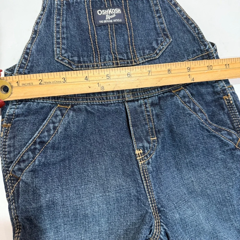 OshKosh Bgosh Kids Dark Wash Denim Vestbak Shortalls Overalls 24 Months Y2K